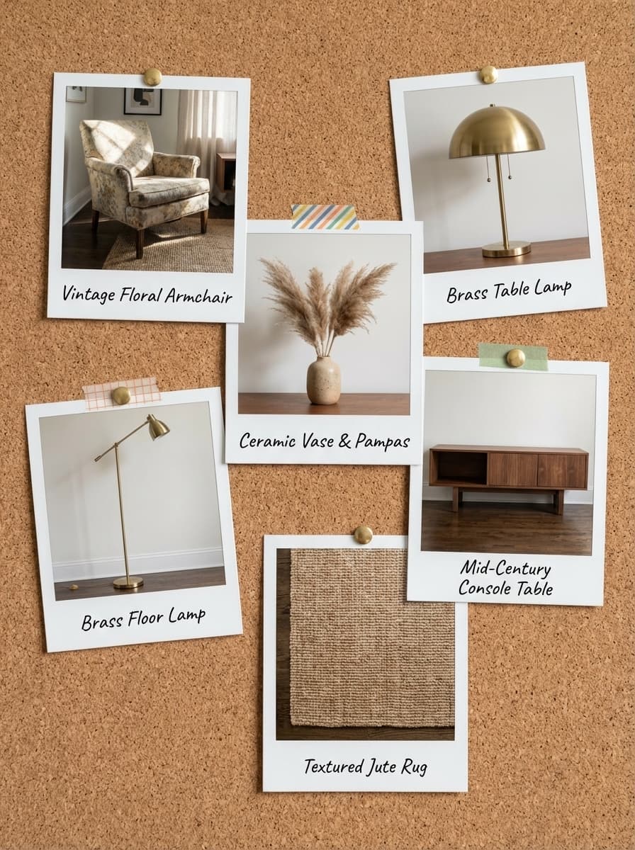 Napping Where Light Falls First - living room, beige, brown, gold, armchair - Get the Look Board