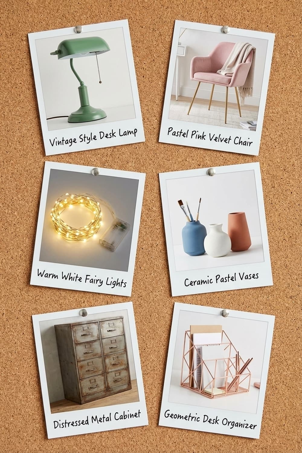 Ink and Fairy Lights Attic Dreams - attic workspace, desk, wooden desk, vintage, fairy lights - Get the Look Board