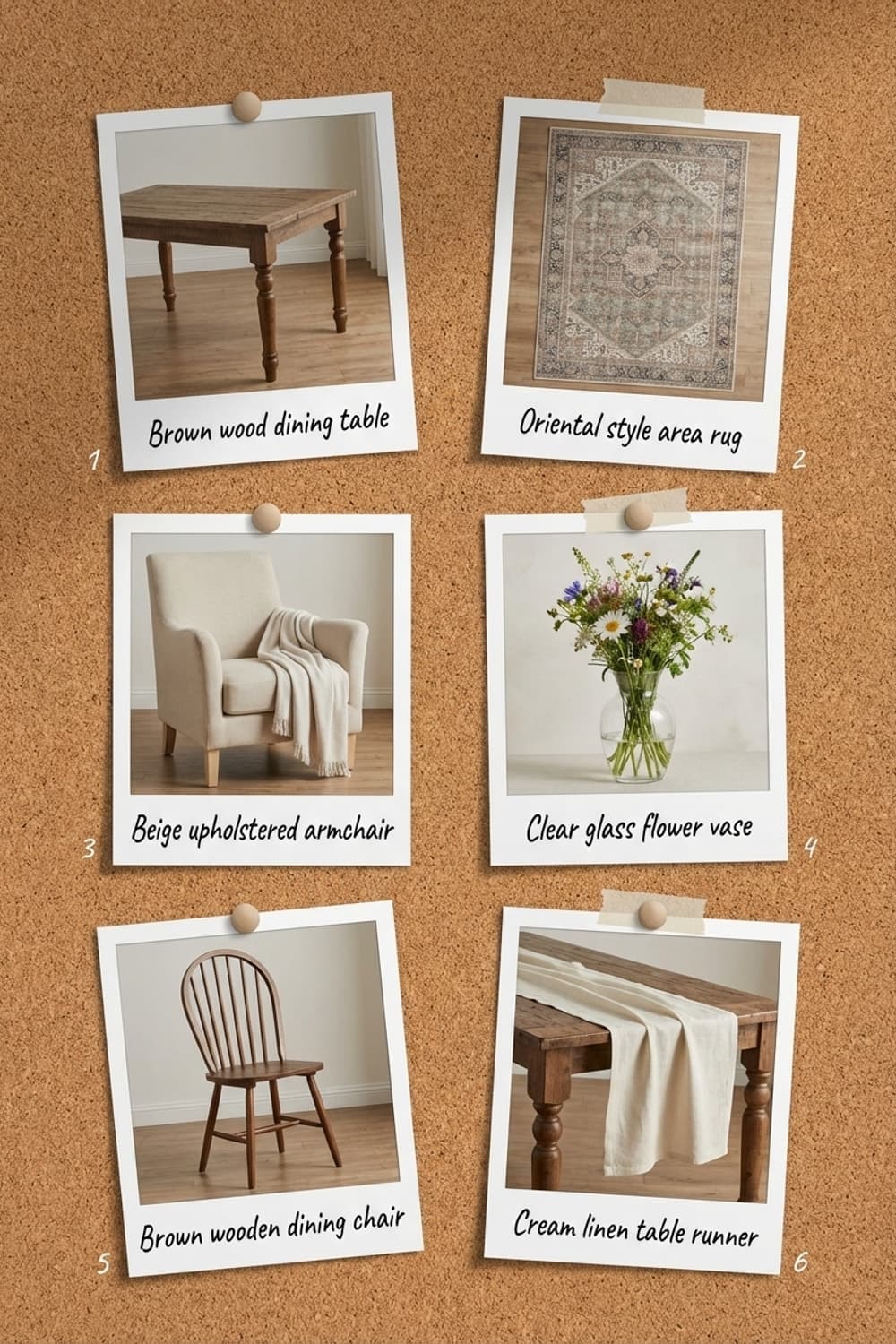 Grains of Light, Ripe Hope - dining room, breakfast, wooden table, woven basket, sunlight - Get the Look Board