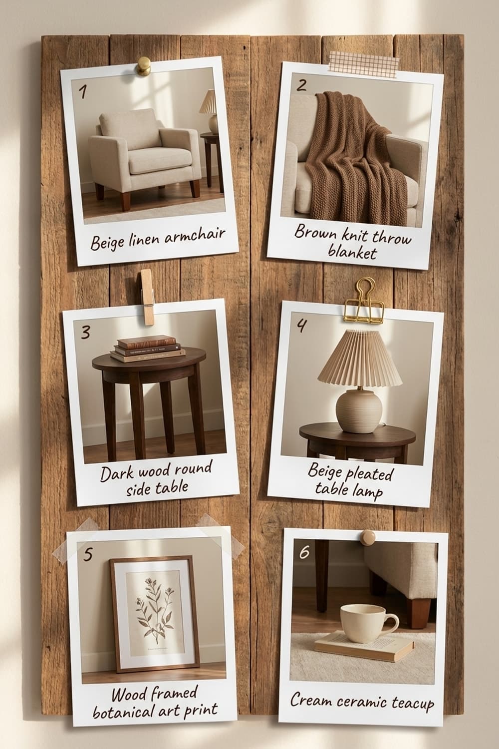 A Pocket of Afternoon Light - attic room, reading nook, beige, brown, armchair - Get the Look Board