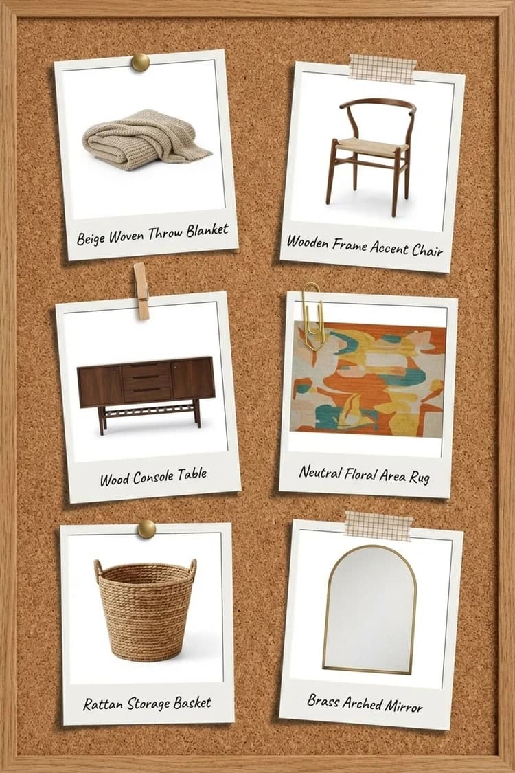 The Sommelier's Secret Stash - wine cellar, orange, terracotta, wooden console, vintage - Get the Look Board