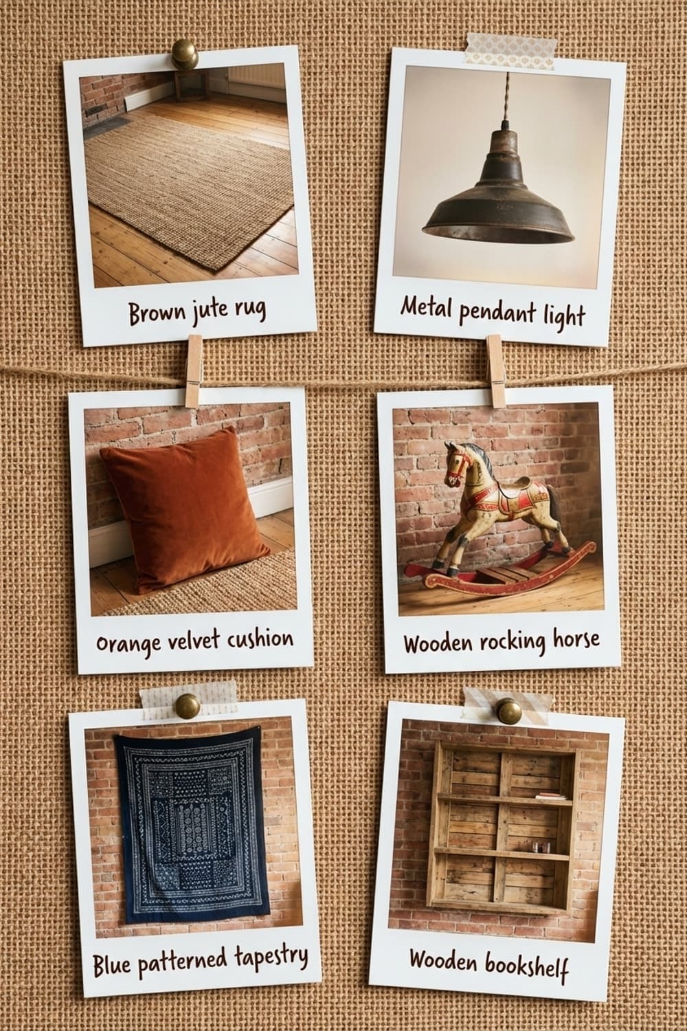 Silent Witness in Amber Light - children's room, playroom, amber light, brick wall, wooden floor - Get the Look Board