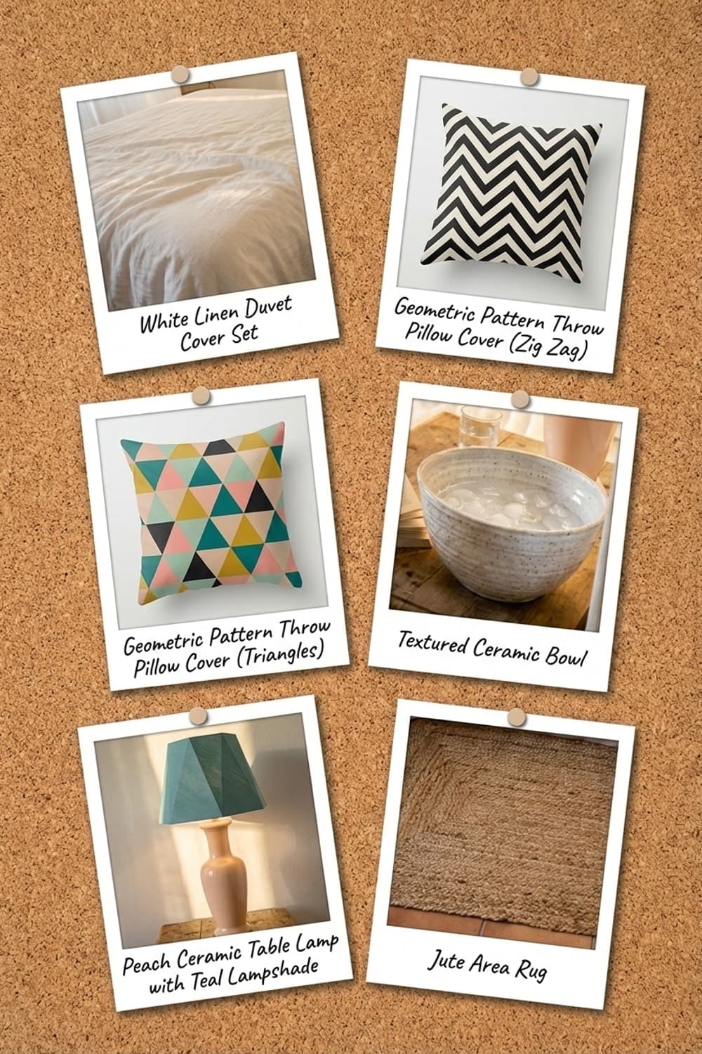 The Stillness Between Awake and Dream - bedroom, white bedding, wooden nightstand, ceramic bowl, ice water - Get the Look Board