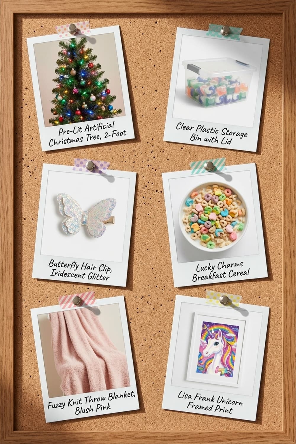 Laundry Room Serenade in Rose - laundry room, pink tile floor, pink curtains, washing machine, Christmas tree - Get the Look Board