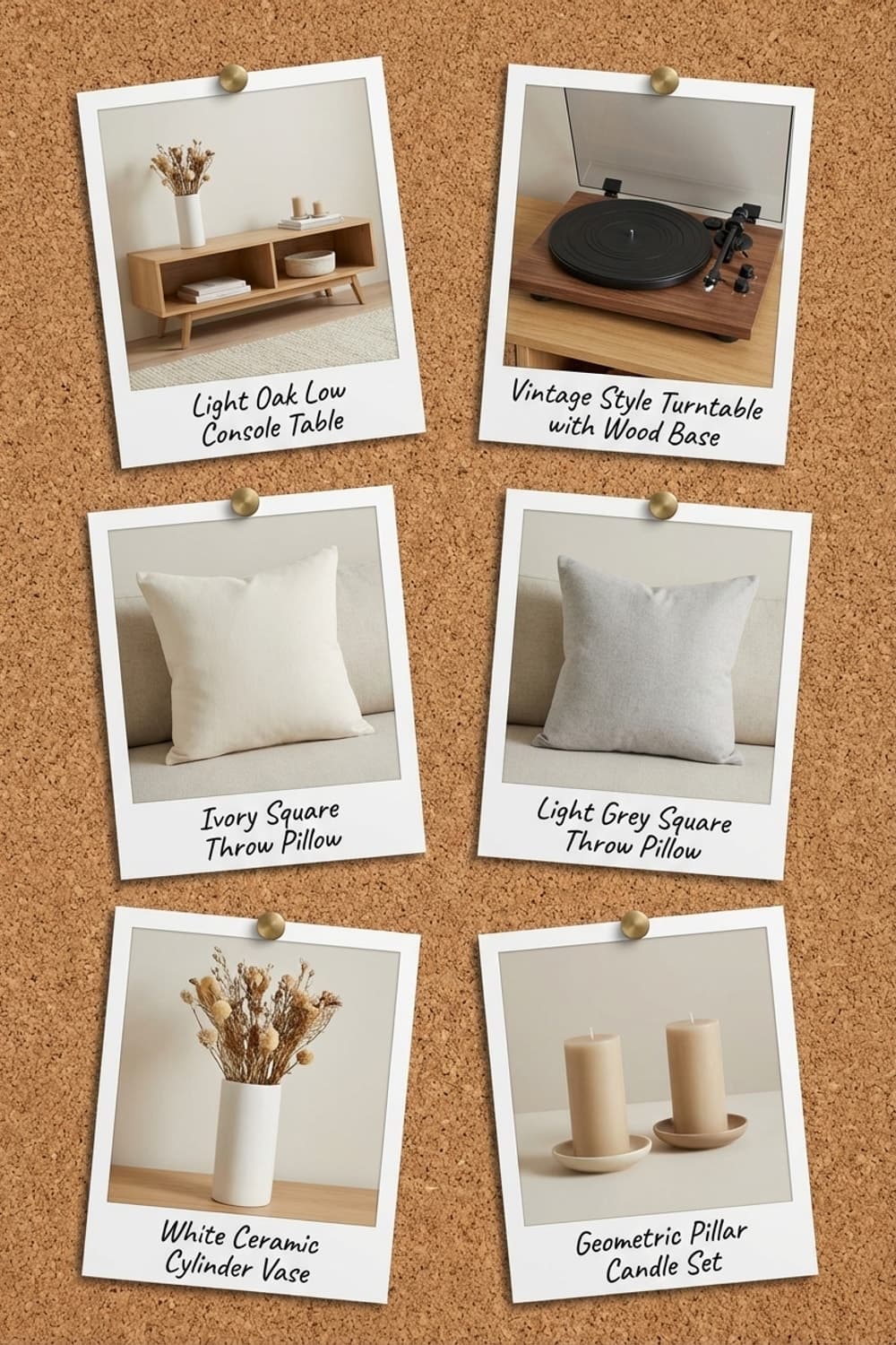 Sunrise and the Sound of Vinyl - living room, neutral colors, light wood, record player, vinyl - Get the Look Board