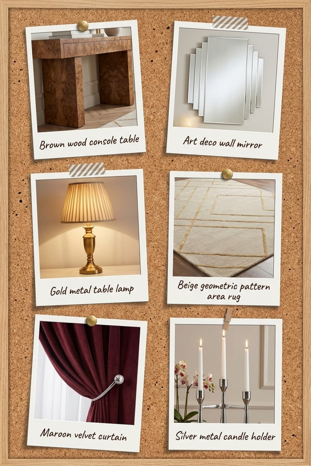 The Curtain Call of Day - entryway, hallway, brown, beige, burgundy - Get the Look Board