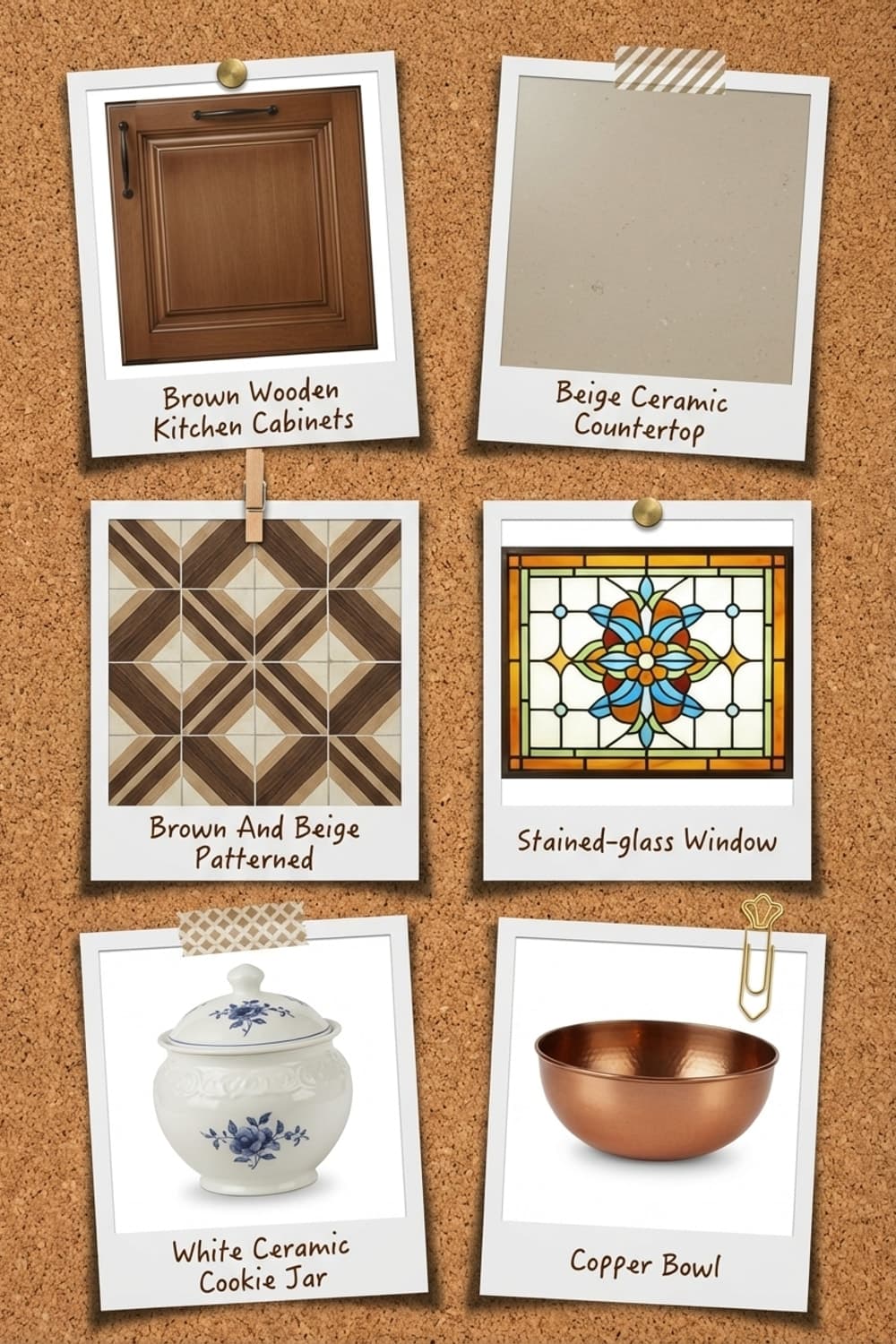 Want a little bite of happiness? - kitchen, golden retriever, stained glass, brown, wood cabinets - Get the Look Board