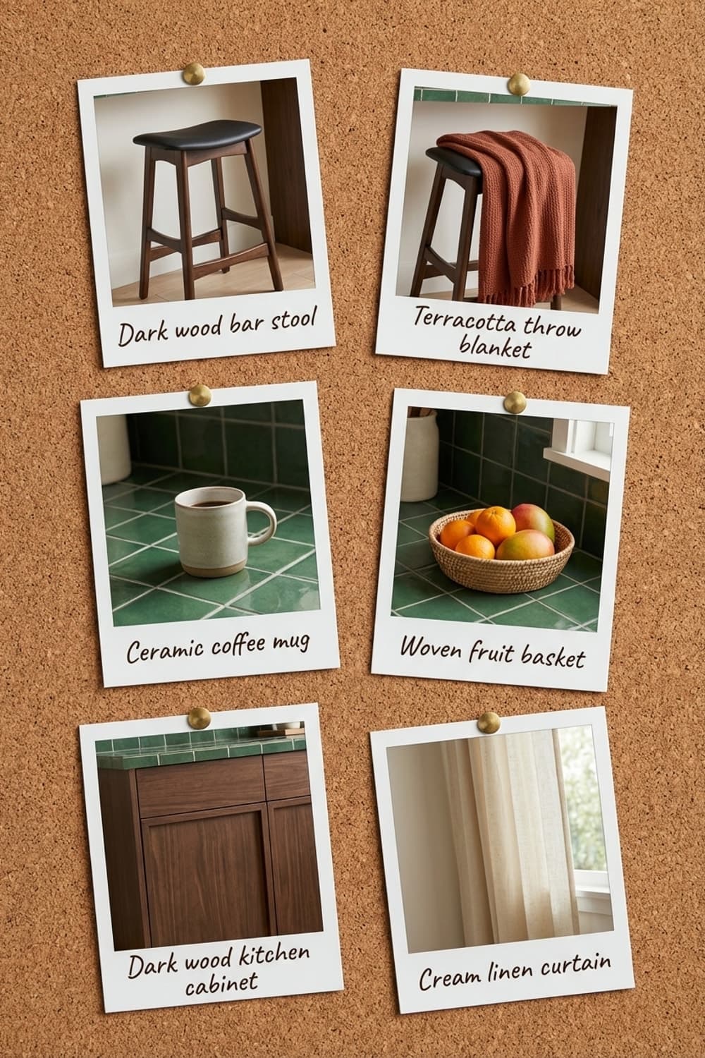 Between Pages and Planted Roots - kitchen nook, brown, green, woven baskets, plants - Get the Look Board