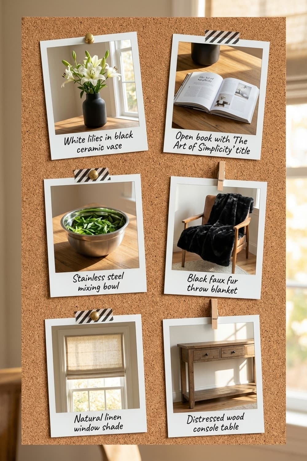 Slow Mornings Were Made For This? - kitchen nook, natural light, white walls, wooden table, black accents - Get the Look Board