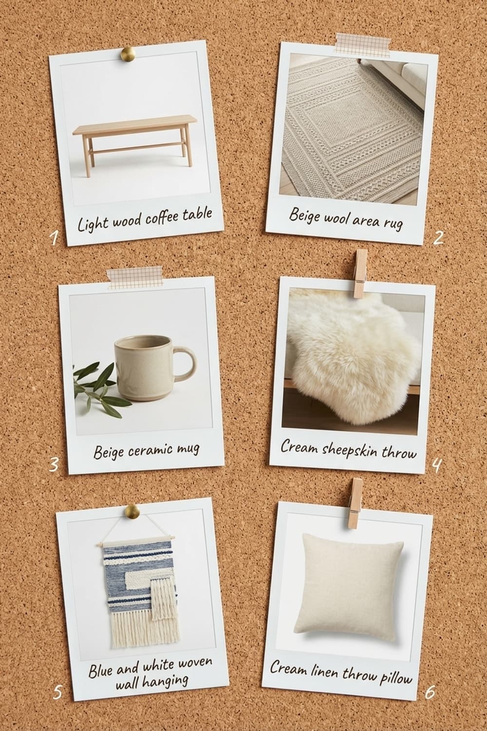 Quiet Words, Warm Light - small room, neutral colors, wood beams, laptop, cream rug - Get the Look Board