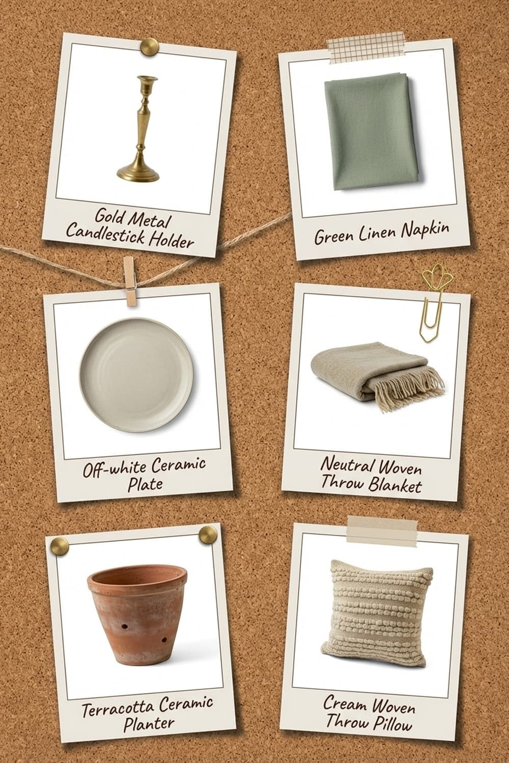 Amber Prayers on Linen Plains - dining room, beige, cream, brown, green - Get the Look Board