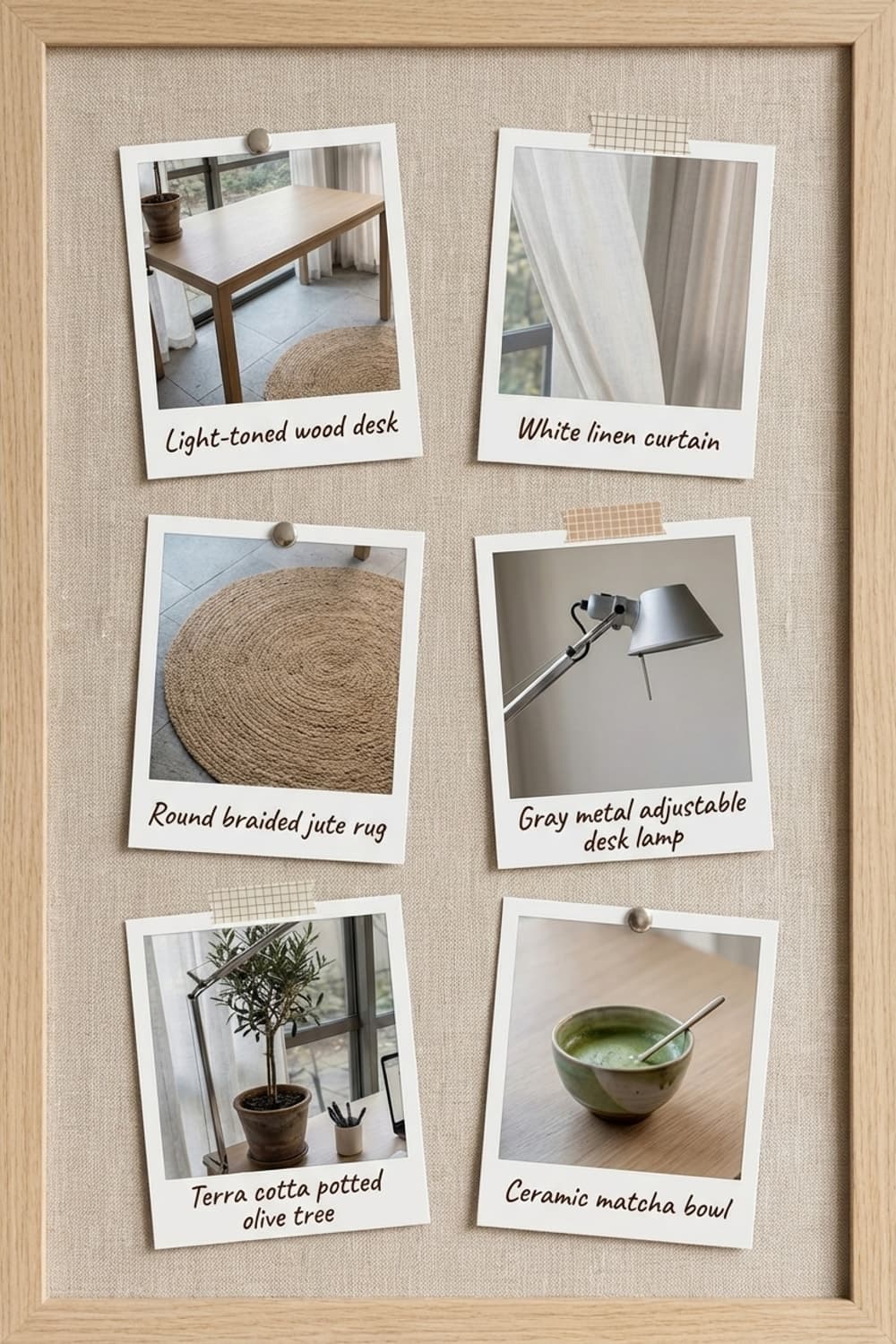 Sketchbooks and Silent Green Tea - home office, desk, wood, notebook, laptop - Get the Look Board