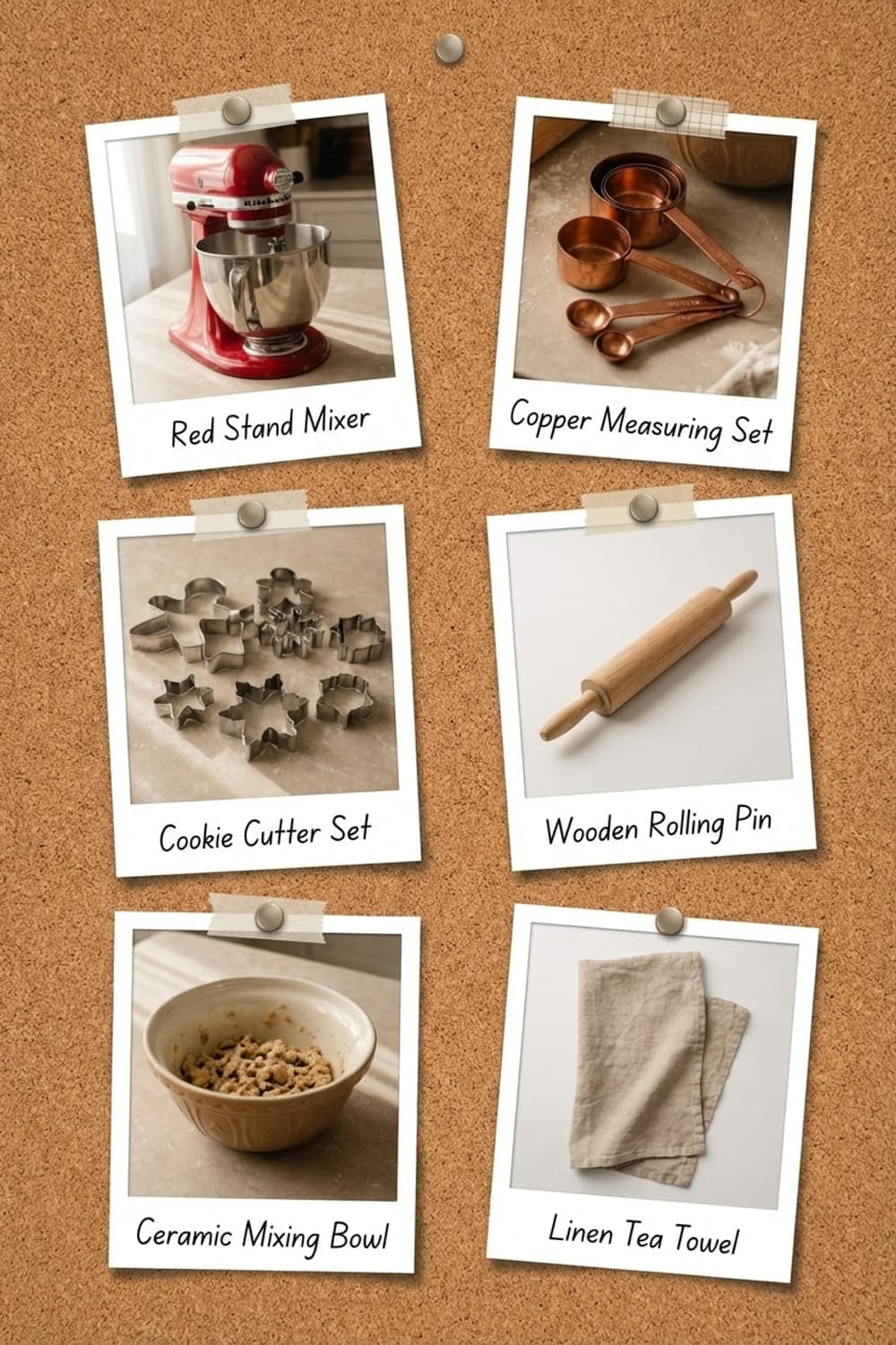 Sugar Dust and Winter Light - kitchen, baking, red, cream, copper - Get the Look Board