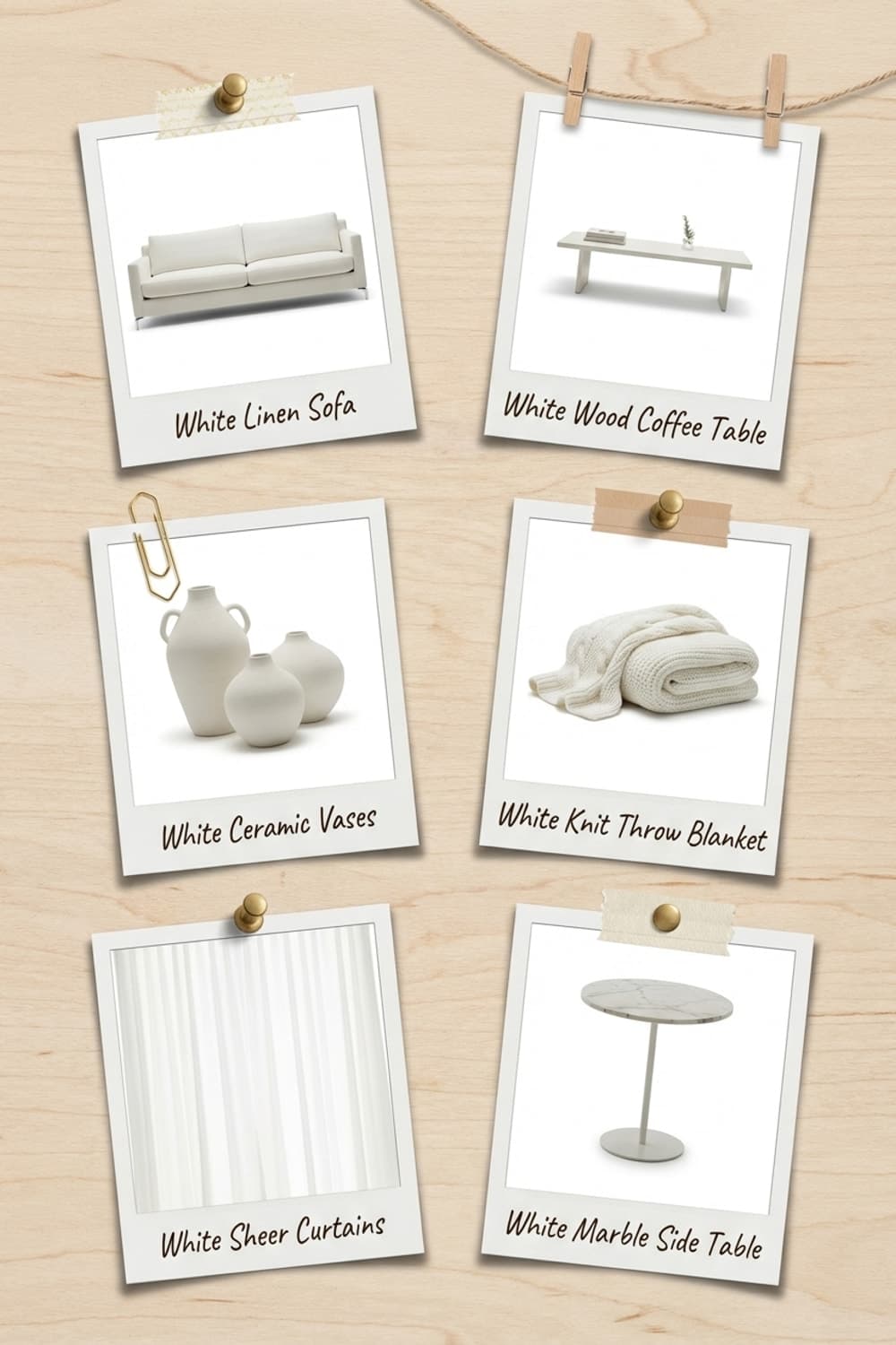 No Hard Edges - living room, white, beige, cream, sofa - Get the Look Board