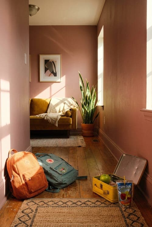 Echoes of Apple Juice and Homework - Hallway, entryway, pink walls