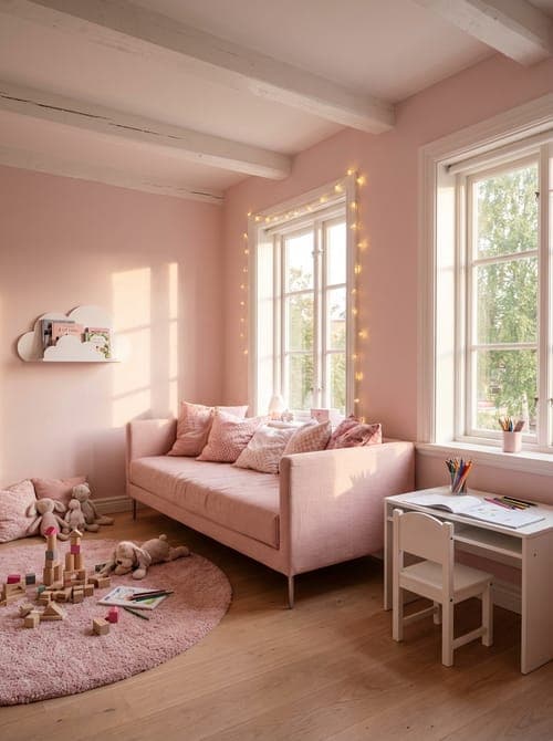When Pink Walls Whisper Dreams - kids room, pink, white