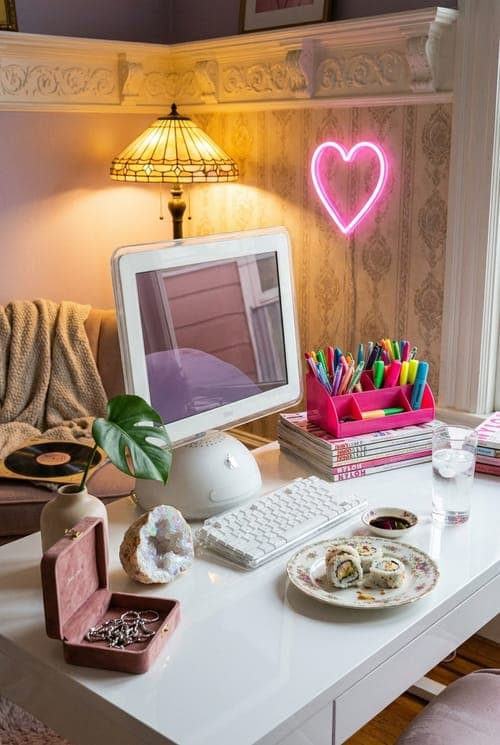 Deadline? Never Heard Of Her. - desk, white, pink