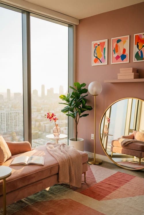 Mauve and Light. - living room, mauve, blush
