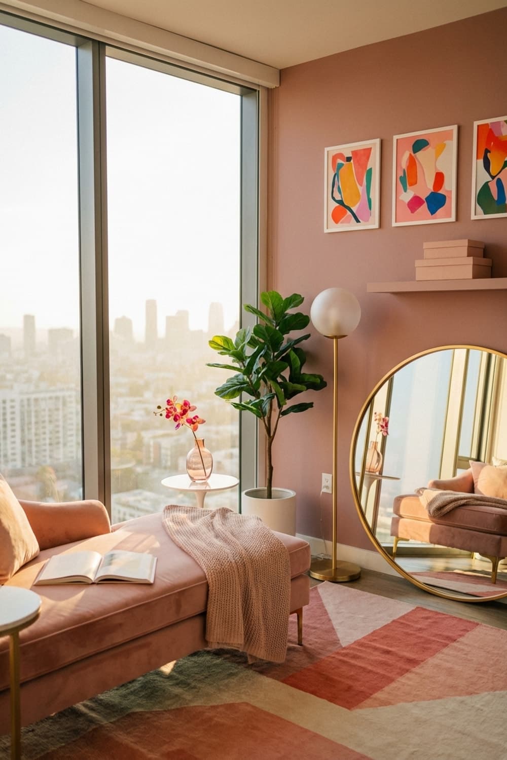 Mauve and Light. - living room, mauve, blush, pink, gold - Room Inspiration