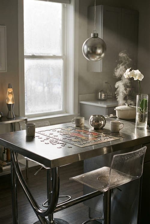 Steam and Starlight Puzzles - kitchen, stainless steel, silver