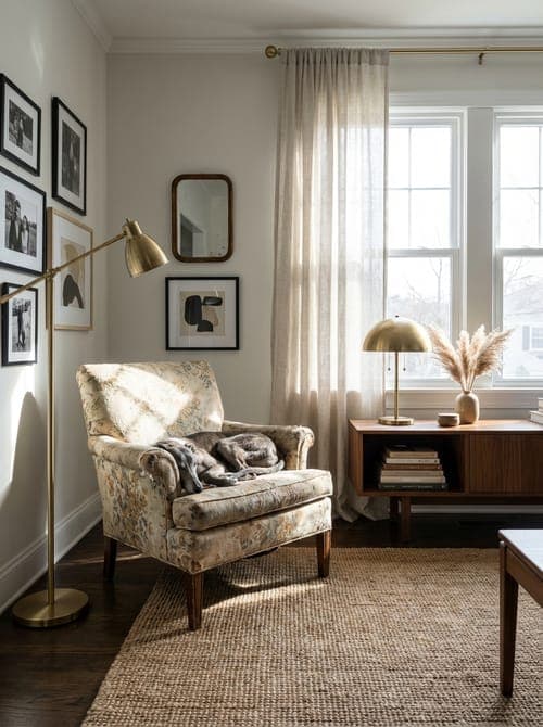 Napping Where Light Falls First - living room, beige, brown