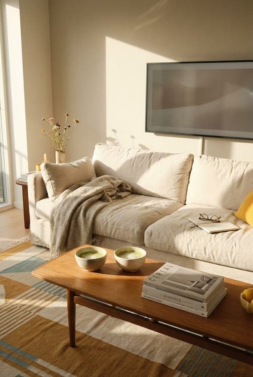 Afternoon Light and Gentle Slowness - living room, beige, cream