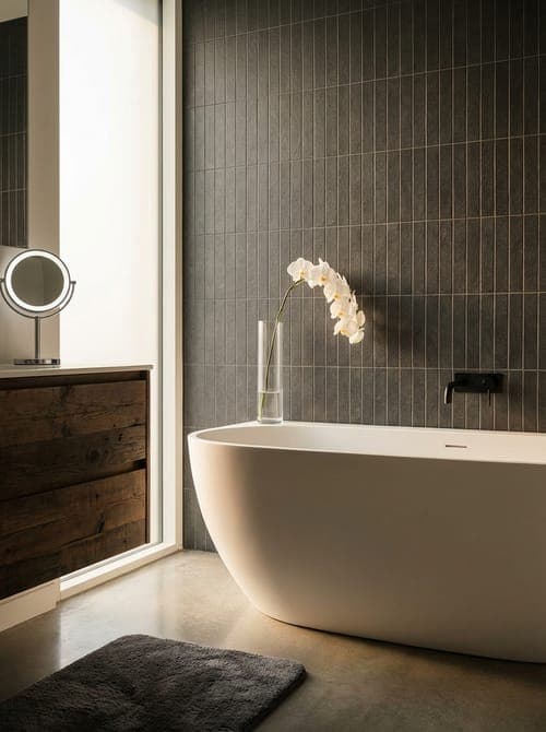 Orchid Quiet Before the Dawn - bathroom, gray, white