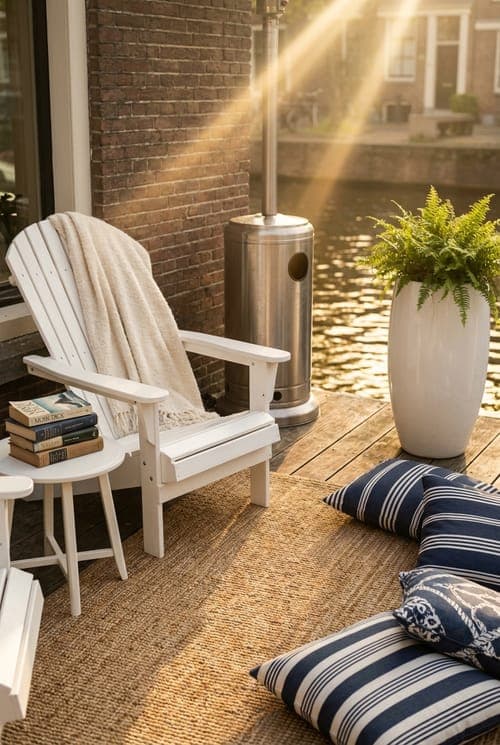 Golden Hour on the Canal - outdoor patio, canal view, golden light