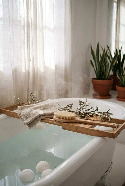 Steam Rises, Stillness Settles - Bathroom, White, Bathtub