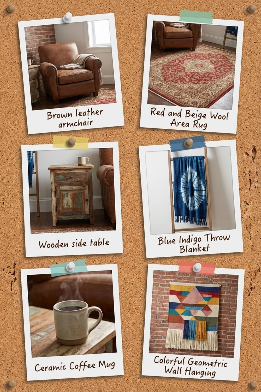 Sun-Soaked Serenity and Lingering Steam - bathroom, copper tub, wooden stool, brick wall, large window - Get the Look Board