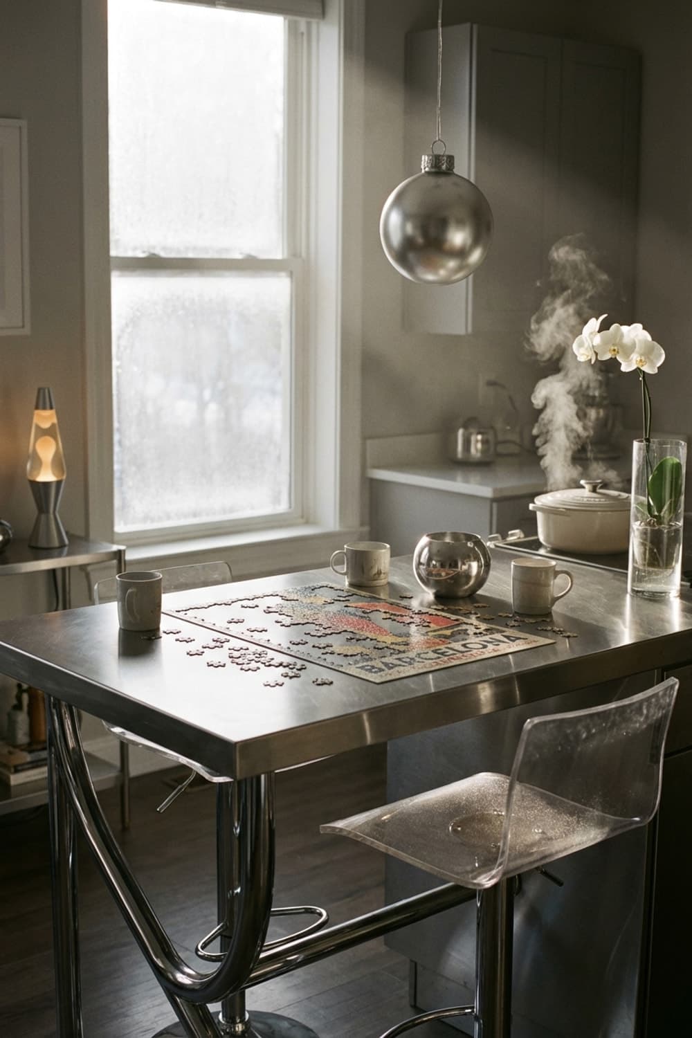 Steam and Starlight Puzzles - kitchen, stainless steel, silver, white, puzzle - Room Inspiration